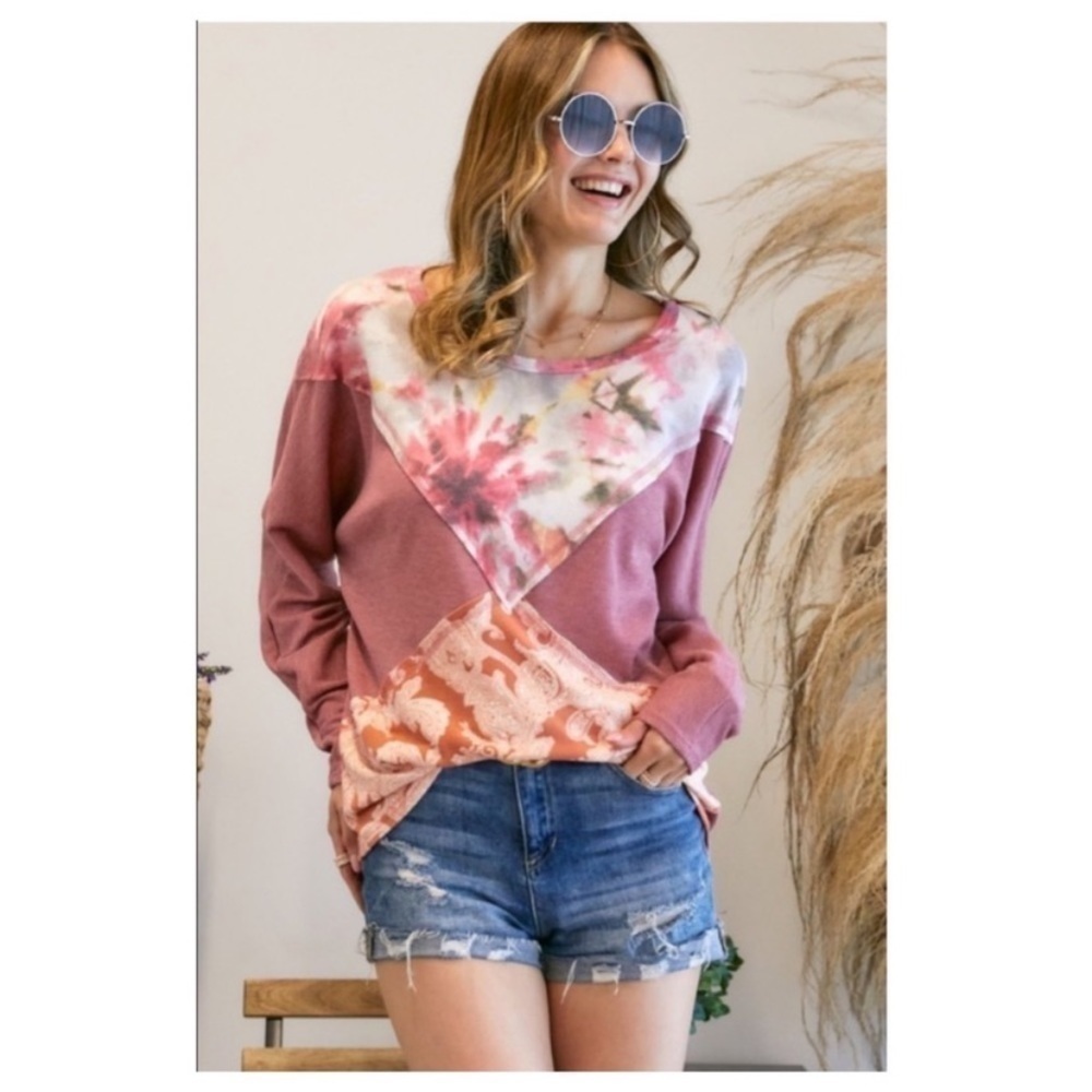 Paistey tie dye pattern women’s top - Picture 6 of 8